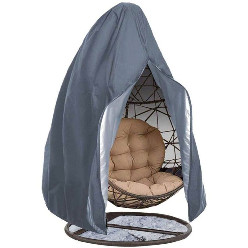 Hanging Chair Cover, Hanging Armchair Cover, Protective Cover for Egg Chair, Waterproof Furniture Cover with Zipper, Gray, 190 x 115cm