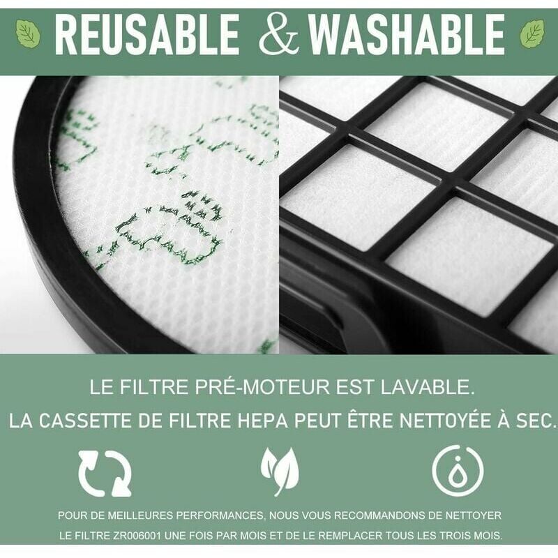 2 Pack Replacement Filters Compatible with Rowenta X Trem Power Cyclonic Vacuum Cleaner ZR006001 RO69xx RO72xx