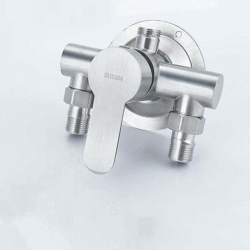 304 Stainless Steel Exposed Hot and Cold Shower Faucet Switch Water Heater Bathroom Faucet, Exposed Stainless Steel Triangle Shower Faucet