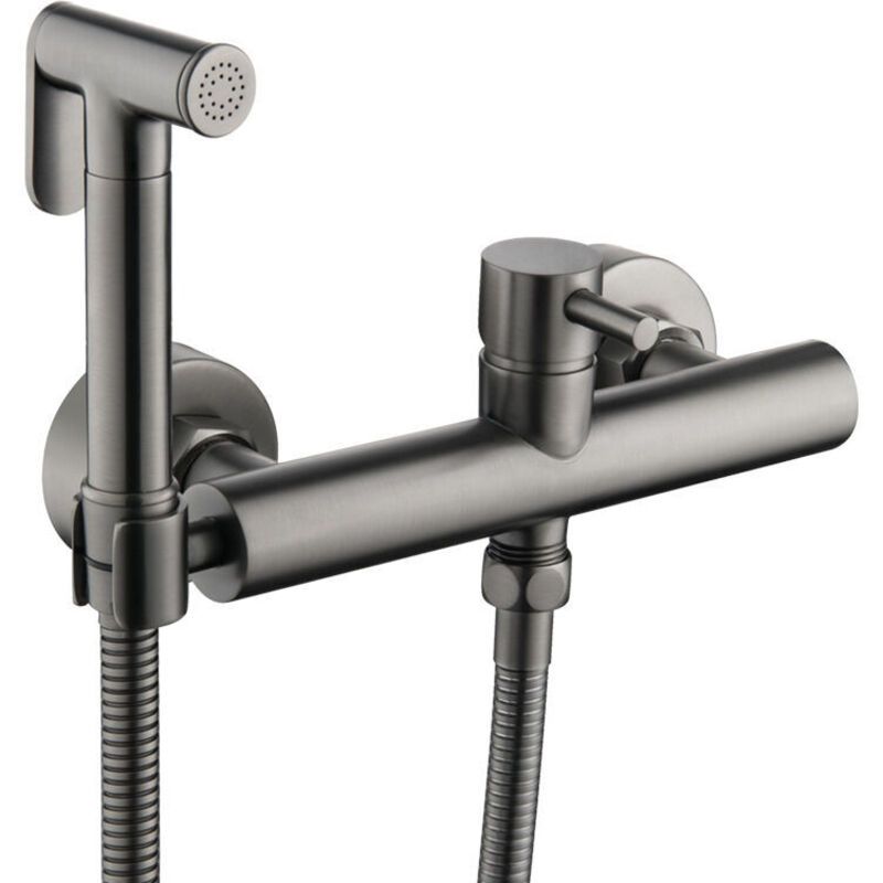 Bathroom Concealed Bidet Shower Set, Hot and Cold Hand Spray, Hot Water Toilet, Black