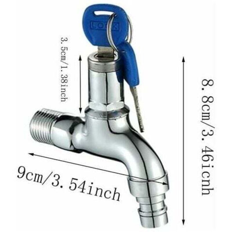 Anti-Theft Outdoor Faucet, Anti-Theft Brass Faucet, Lockable Outdoor Faucet, for Washing Machine in Garden
