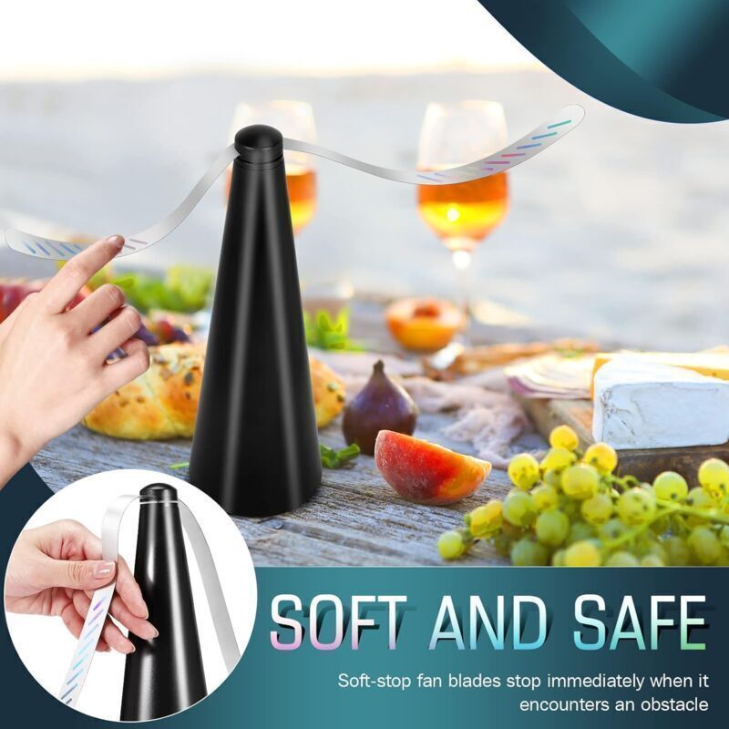2 Pcs Anti-Mosquito Fan, Insect Repellent Blades, Mosquito Repellent Fan to Keep Flies and Insects Away from Food, for Home Dining