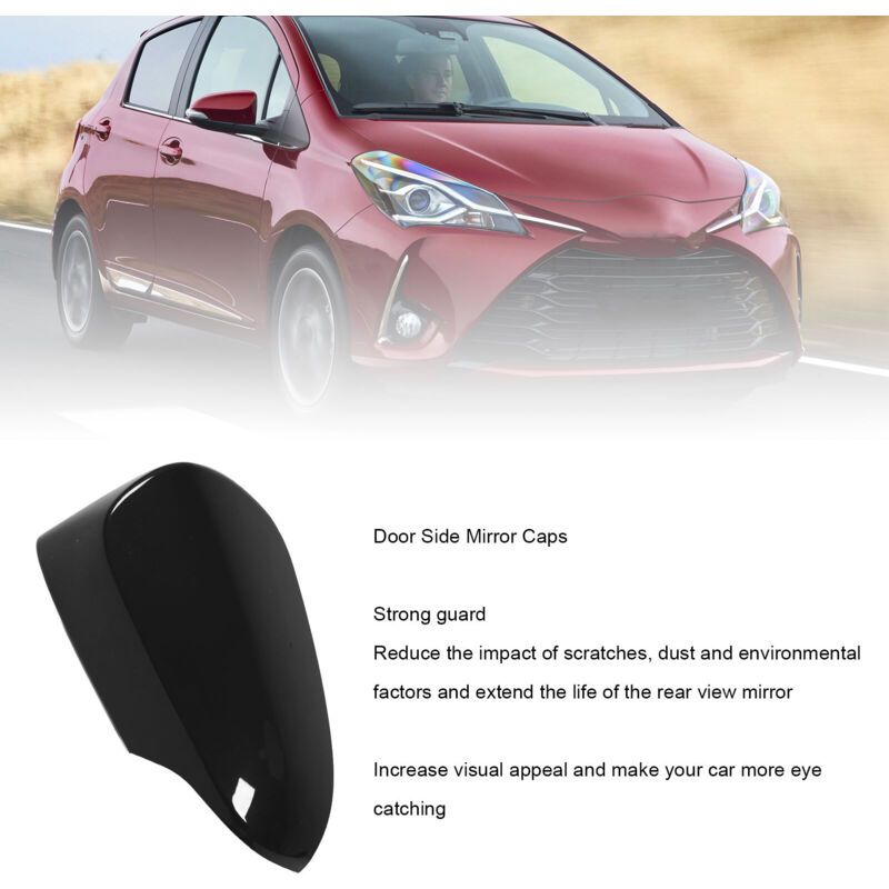 Black Side Mirror Cover, Shockproof and Scratch-Resistant for Vehicle, Left Side, 87945 0D909