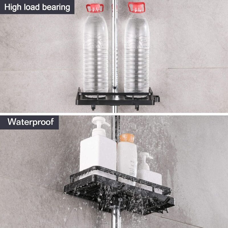 1 Pcs Shower Shelf, Soap Dish, Bathroom Shower Storage without Drilling, with Shower Soap Holder, Hooks and Wall-Mounted Towel Rack, Rustproof