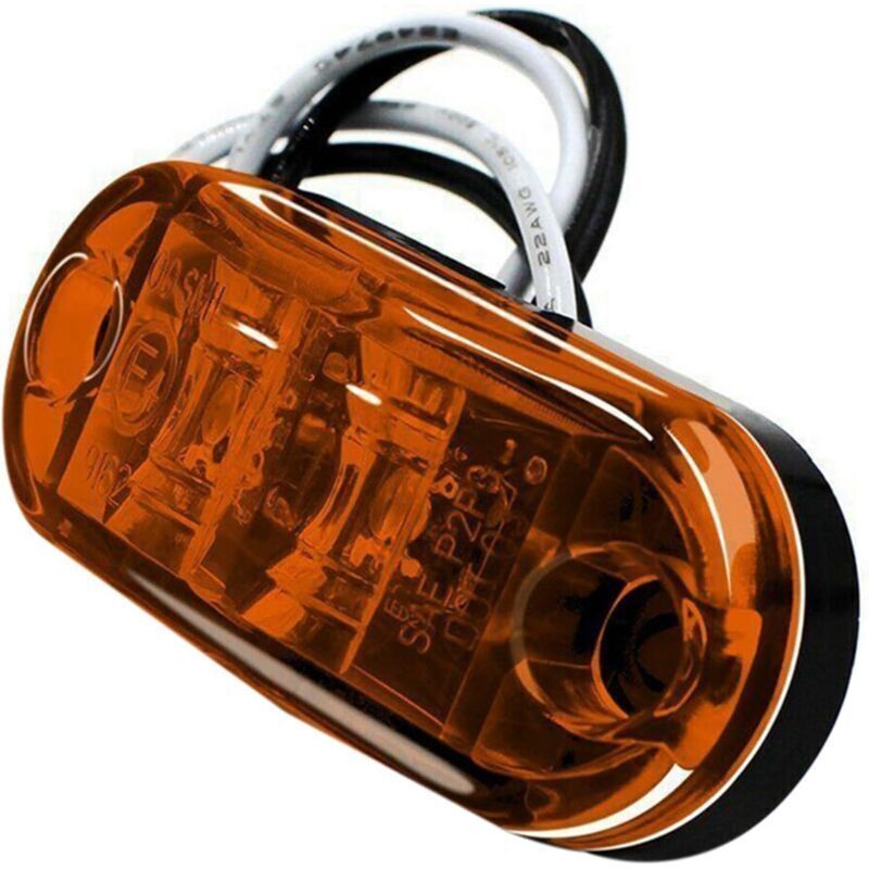 10 Pcs 2 LED Side Marker Lights 12 24V LED Clearance Lights Trailer Side Lamp Warning Yellow Light for Truck RV Caravan