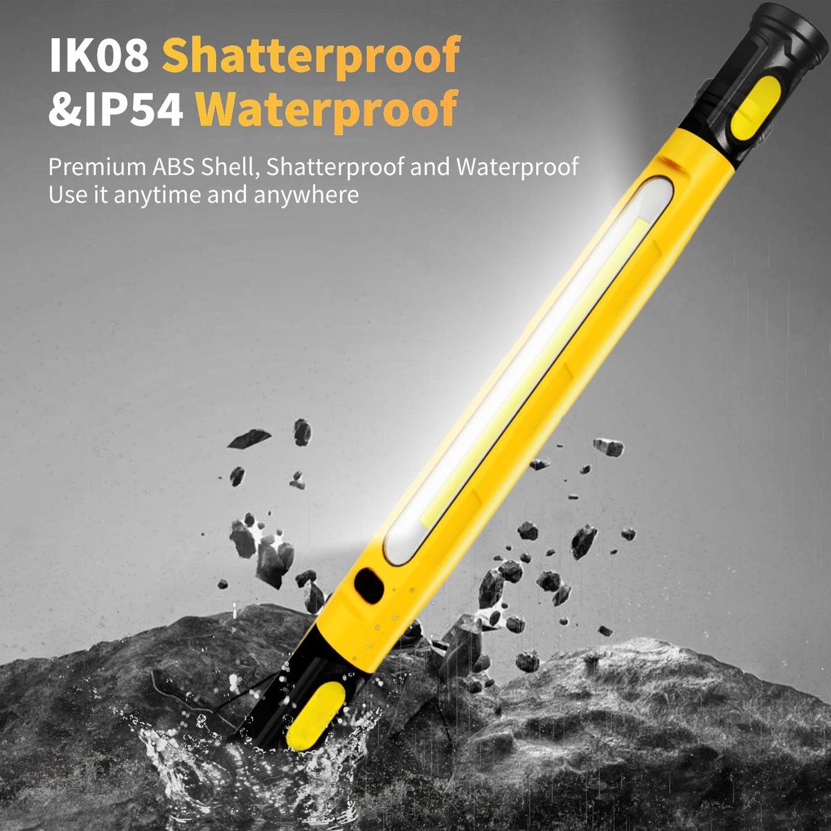 LED Work Light Bar Rechargeable 6000mAh With Magnetic Base 360 Adjustable 3 Color Modes For Auto Repair Garage Camping Red, 3000 lm, 51 cm