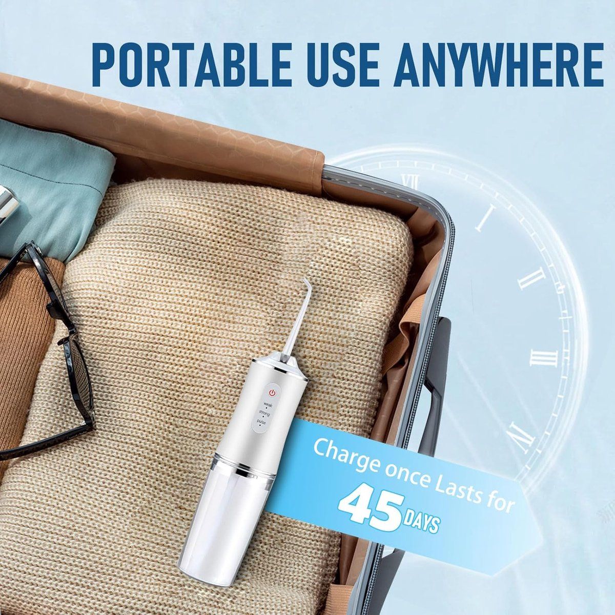 Cordless Water Flosser With Tank, 3 Modes, 4 Nozzles, IPX7 Waterproof Portable Oral Irrigator For Travel And Braces, Green, 300 ml