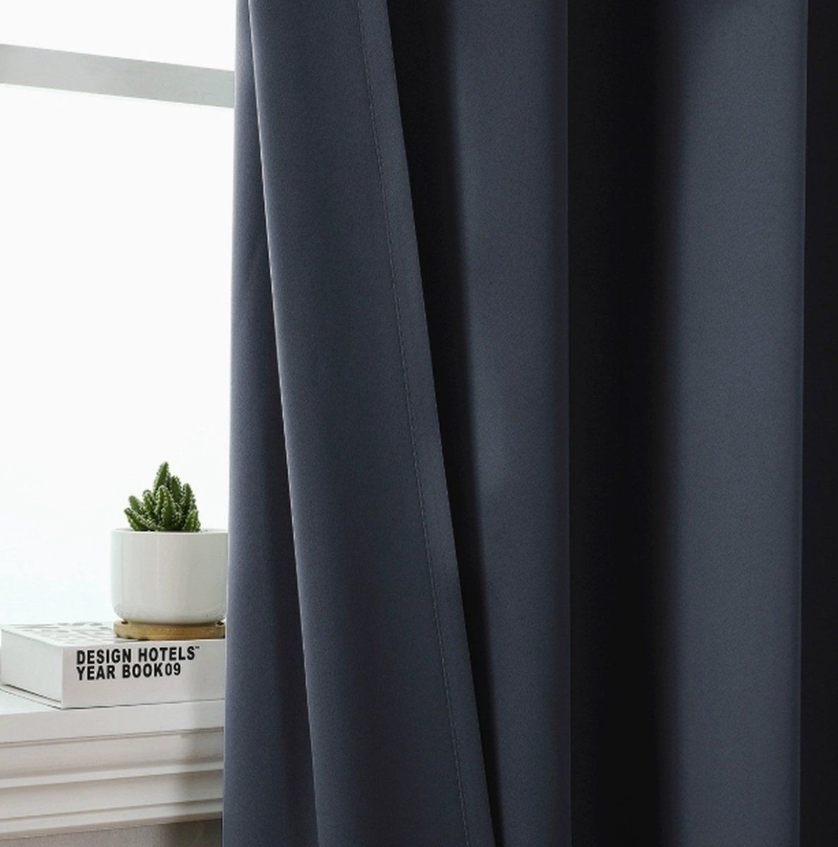 1 Piece Light Gray Blackout Curtain Panel With Grommets, Thermal Insulating Microfiber Drapes For Bedroom And Office, 100 x 250 cm