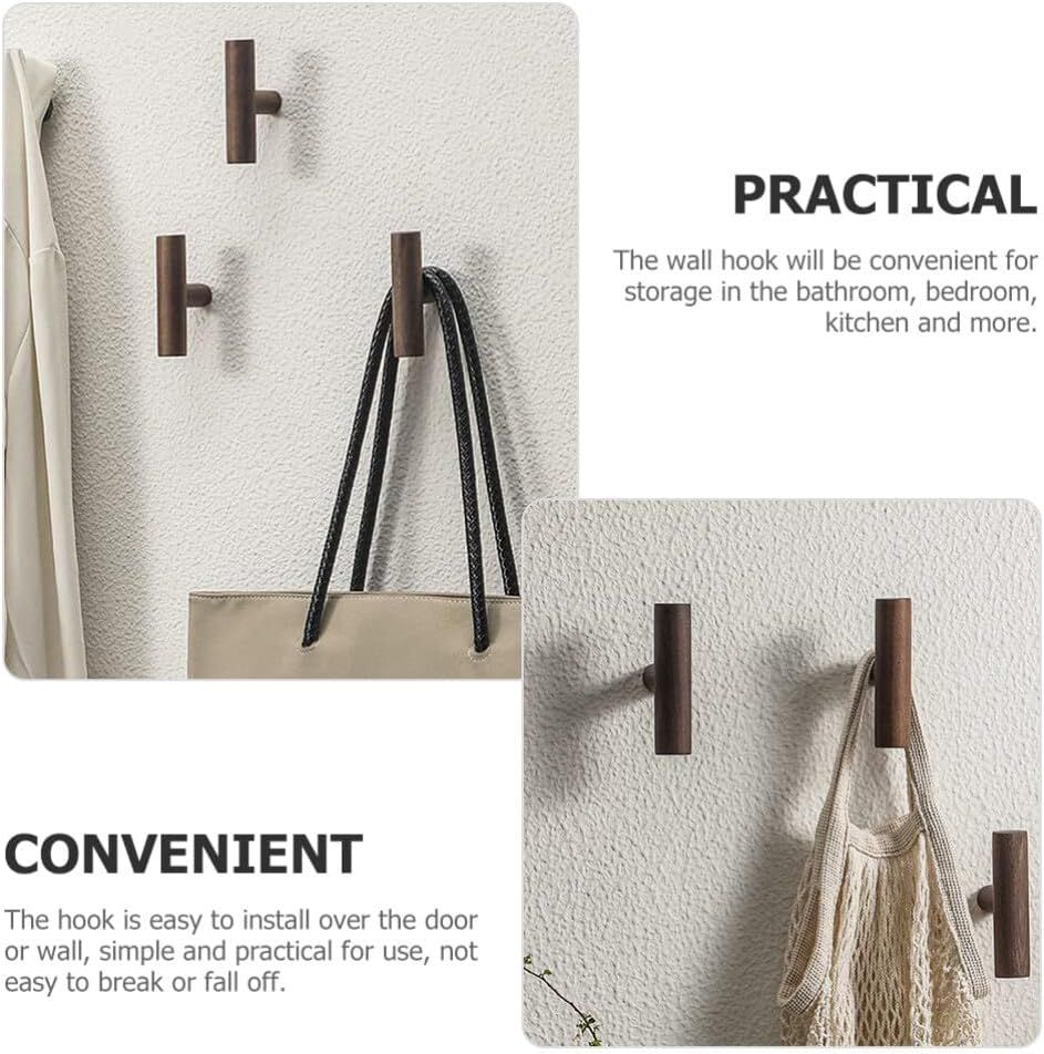 4 Piece Solid Wood Wall Clothes Rack No Drill