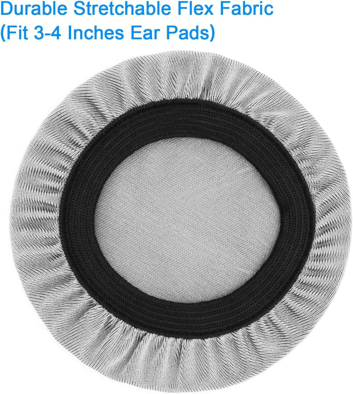 2 Pair Stretch Headphone Ear Cushion Covers Grey, 3 to 4 Inch