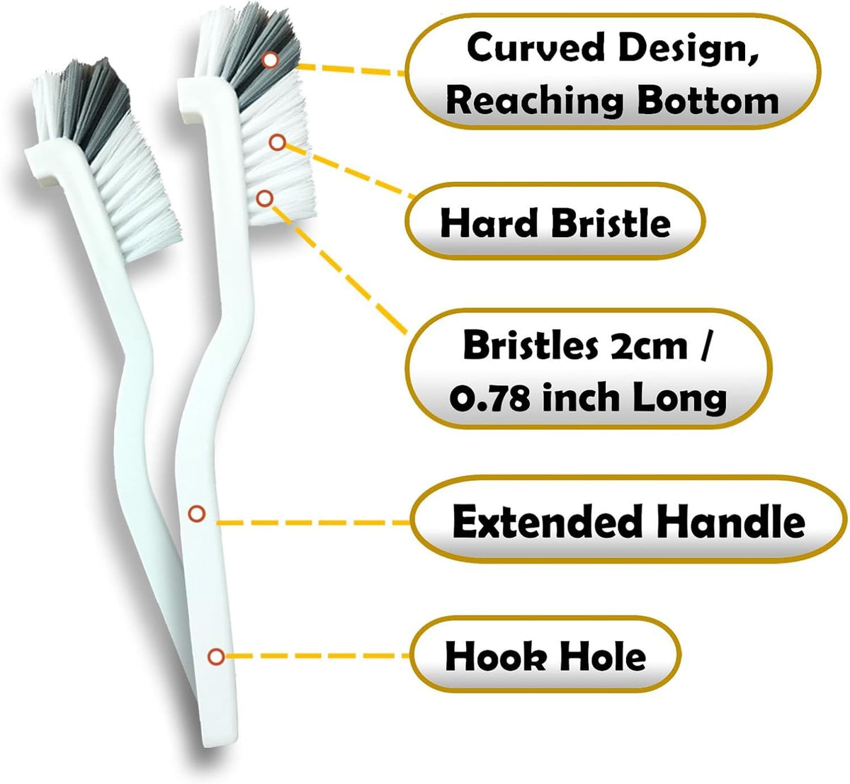 8 Piece Hard Cleaning Brush Set for Kitchen Bathroom and Crevices