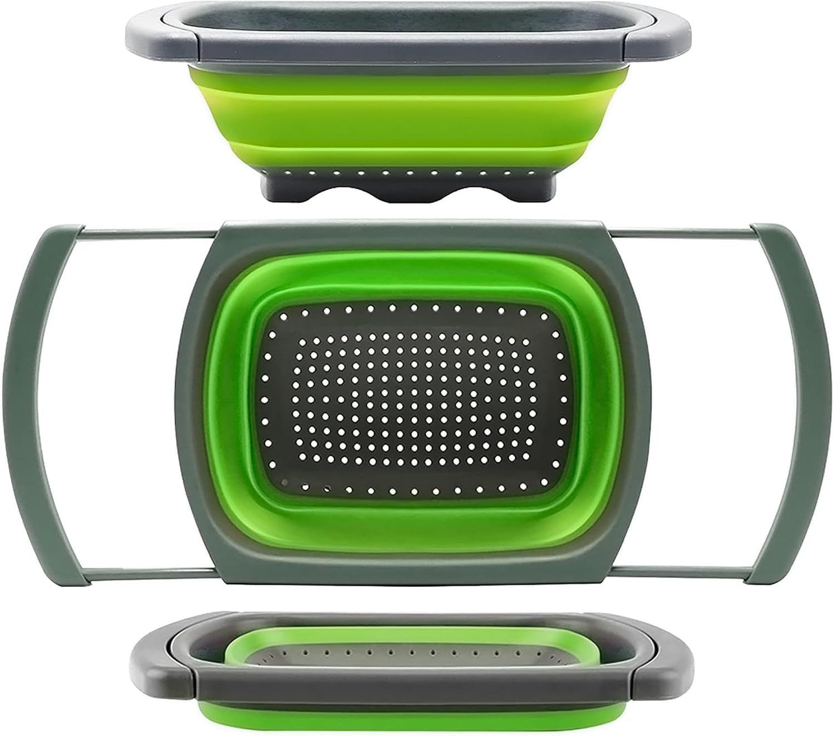 Collapsible Silicone Colander with Extendable Handles