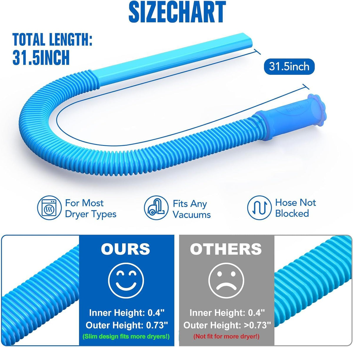 Universal Dryer Lint Cleaner for Vacuum Cleaners Blue