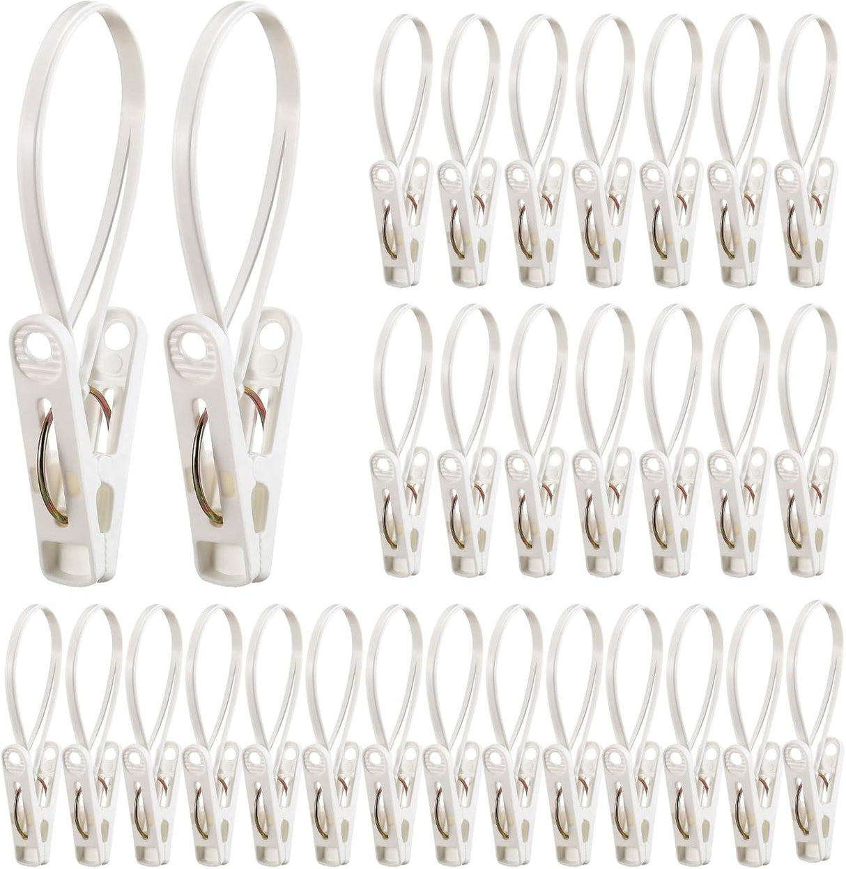 30 Piece Multifunctional Clothes Pegs White for Baby Clothes and Towels
