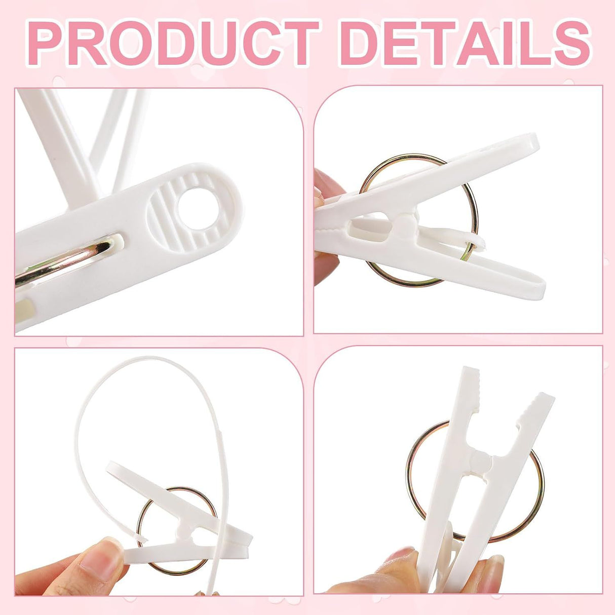 30 Piece Multifunctional Clothes Pegs White for Baby Clothes and Towels