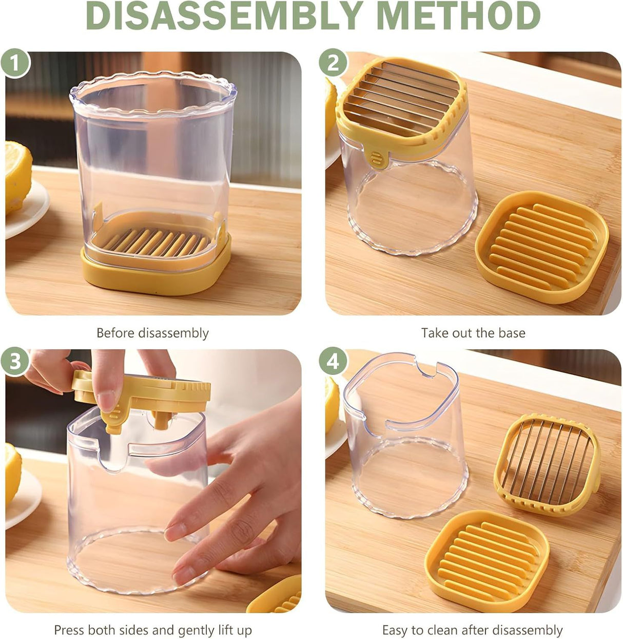 Stainless Steel Fruit and Vegetable Slicer with Pressure Plate Yellow