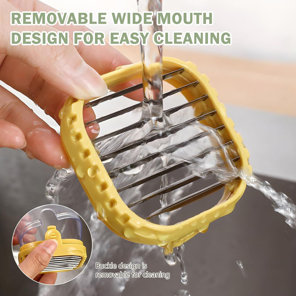 Stainless Steel Fruit and Vegetable Slicer with Pressure Plate Yellow
