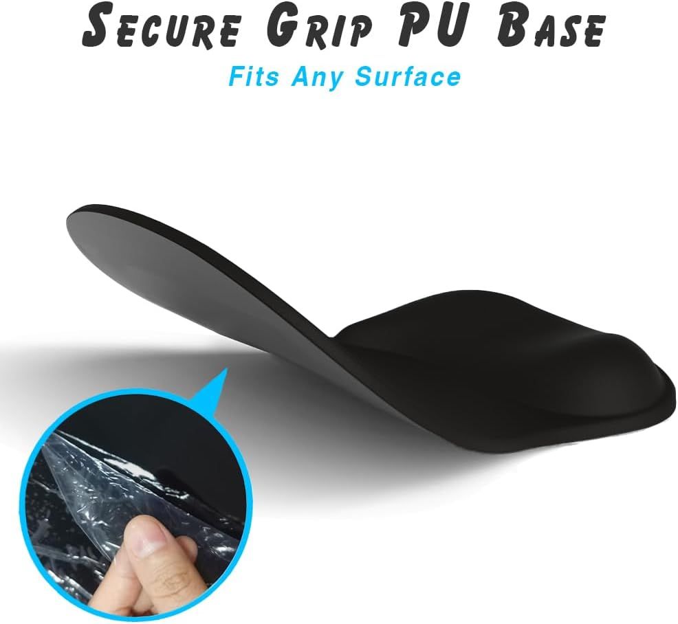 Ergonomic Gel Mouse Pad with Wrist Rest Silver Gray