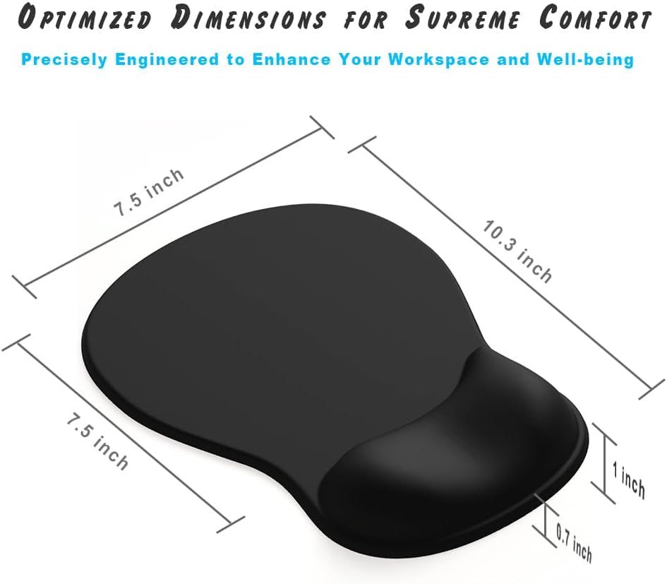 Ergonomic Gel Mouse Pad with Wrist Rest Silver Gray