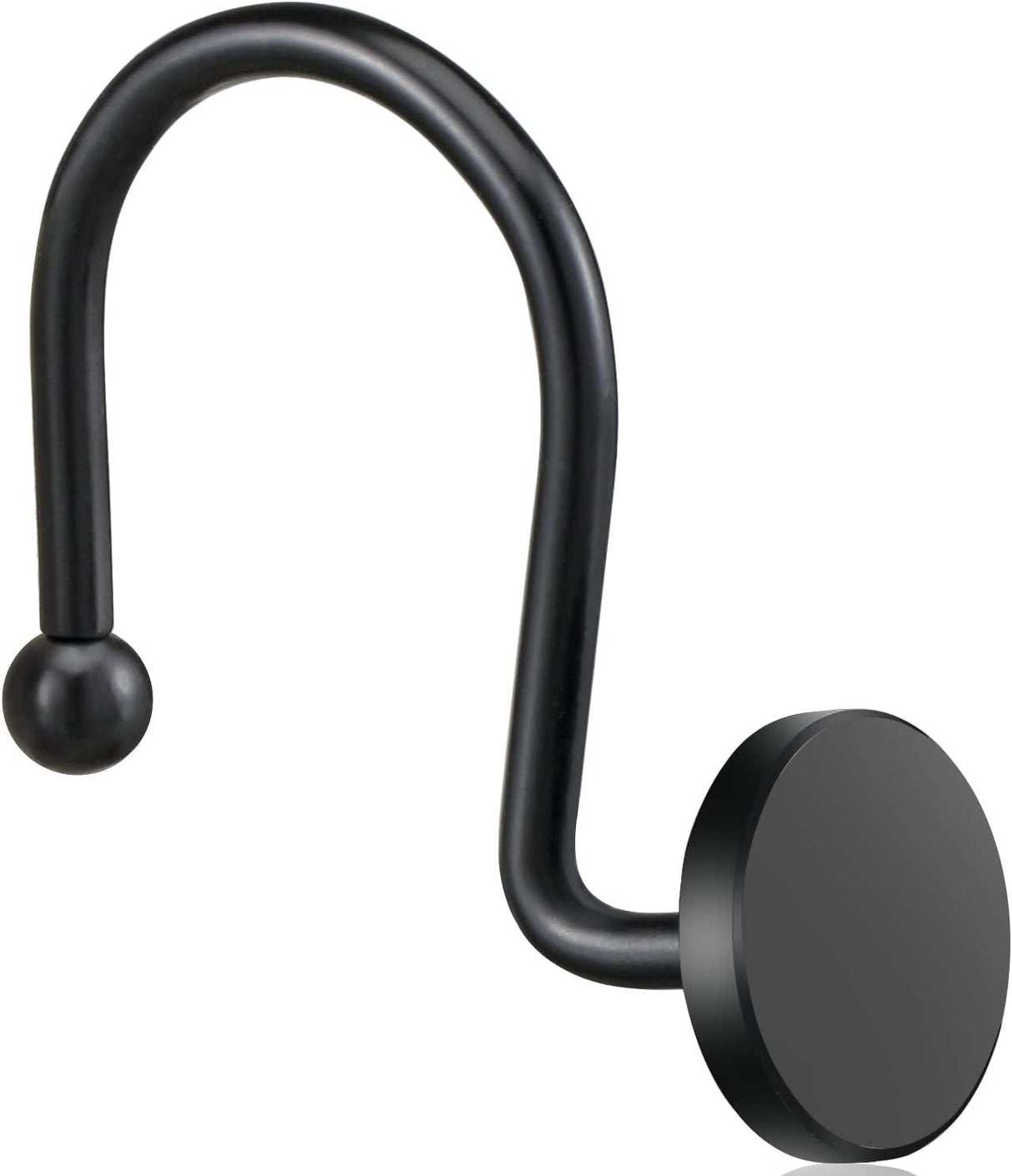 12 Piece Stainless Steel S Shaped Shower Curtain Hooks Black
