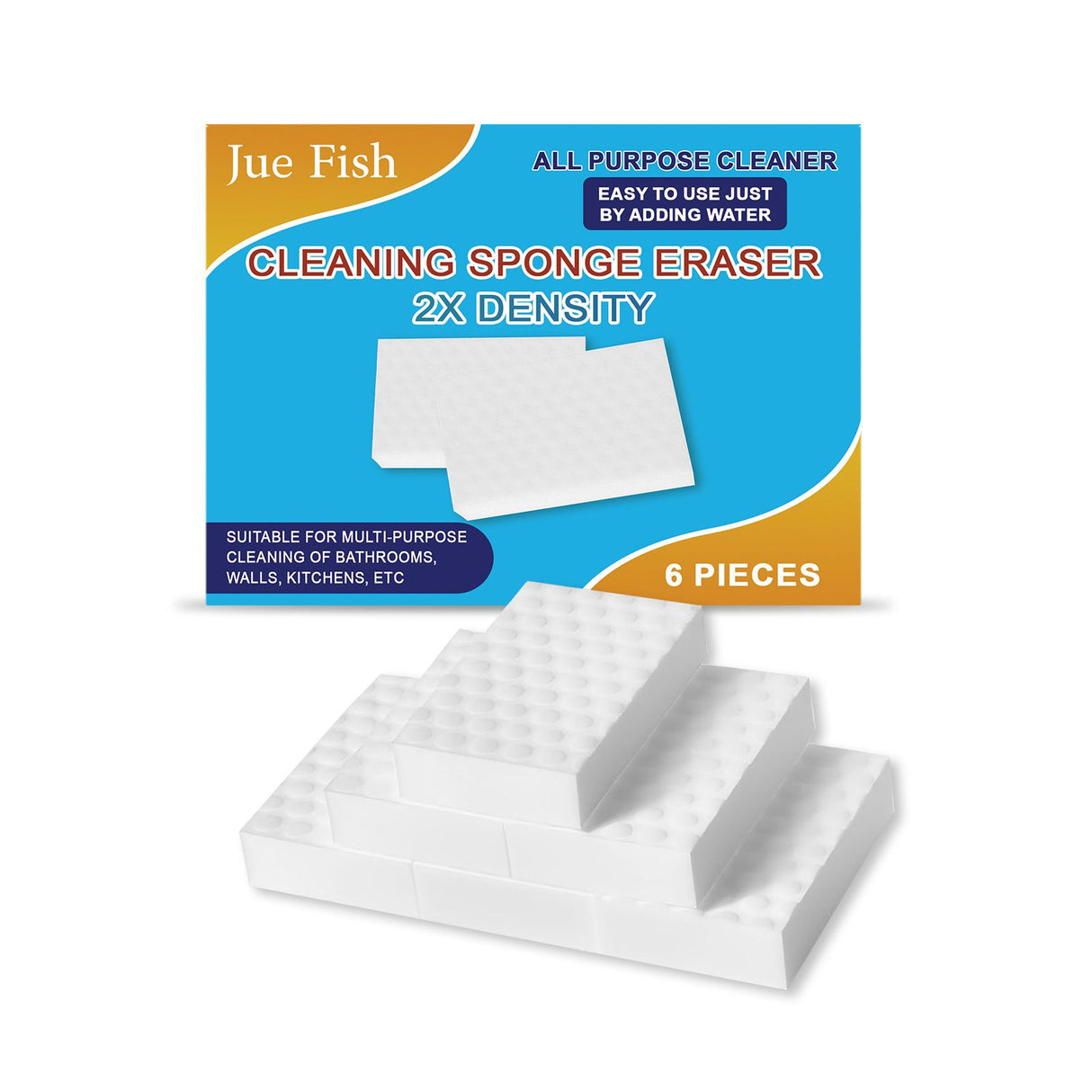 6 Pack Melamine Cleaning Sponges Double Density