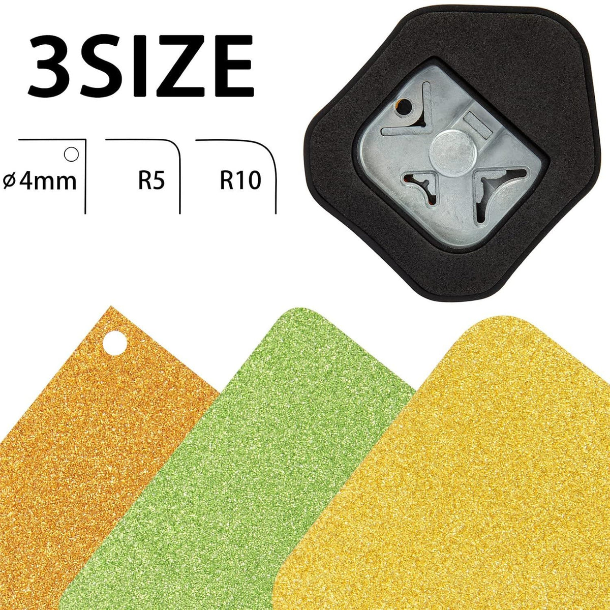 3 in 1 Corner and Round Hole Punch 4 mm R5 R10 for Scrapbooking
