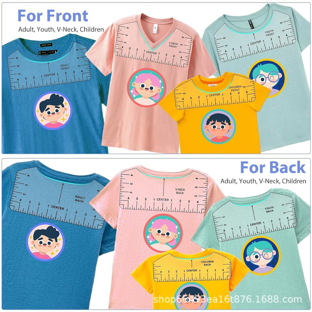 8 Piece Sublimation Tool Set with 3 T Shirt Rulers and Teflon Sheets, 12 x 16 Inch