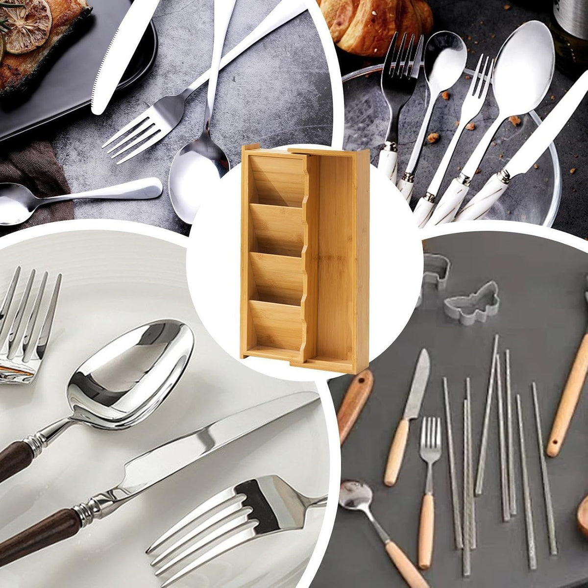Kitchen Drawer Cutlery Tray Wood Look