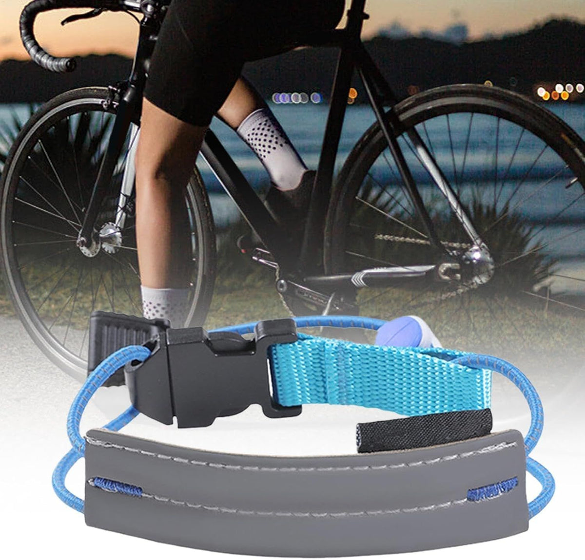 1 Set Reflective Ankle Straps Adjustable for Running and Cycling
