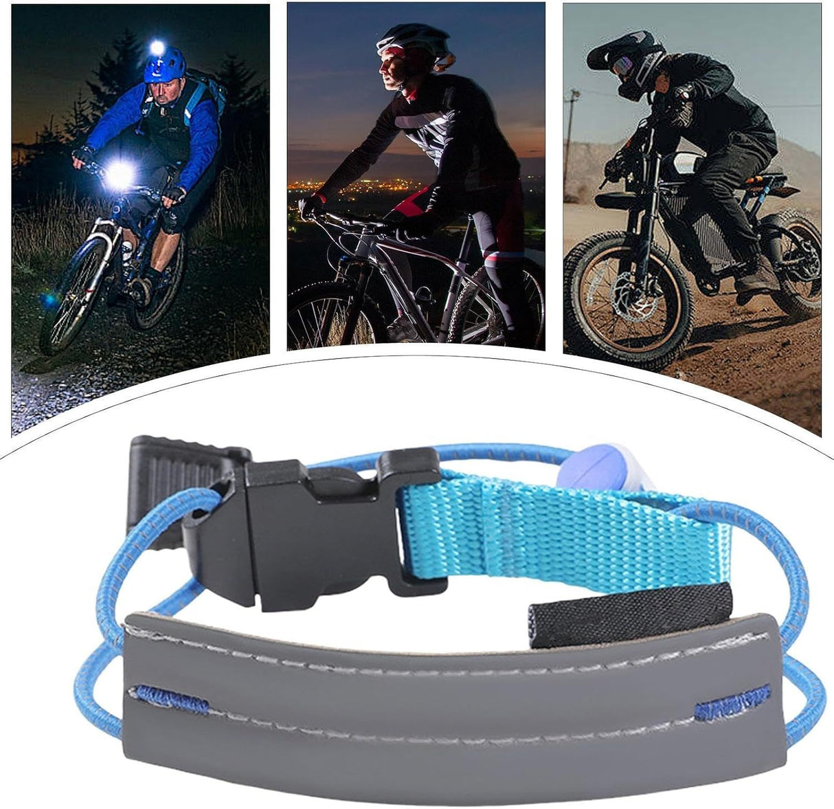 1 Set Reflective Ankle Straps Adjustable for Running and Cycling