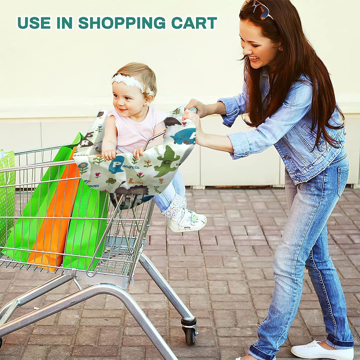 1 Piece Baby Shopping Cart and High Chair Cover with Carry Bag