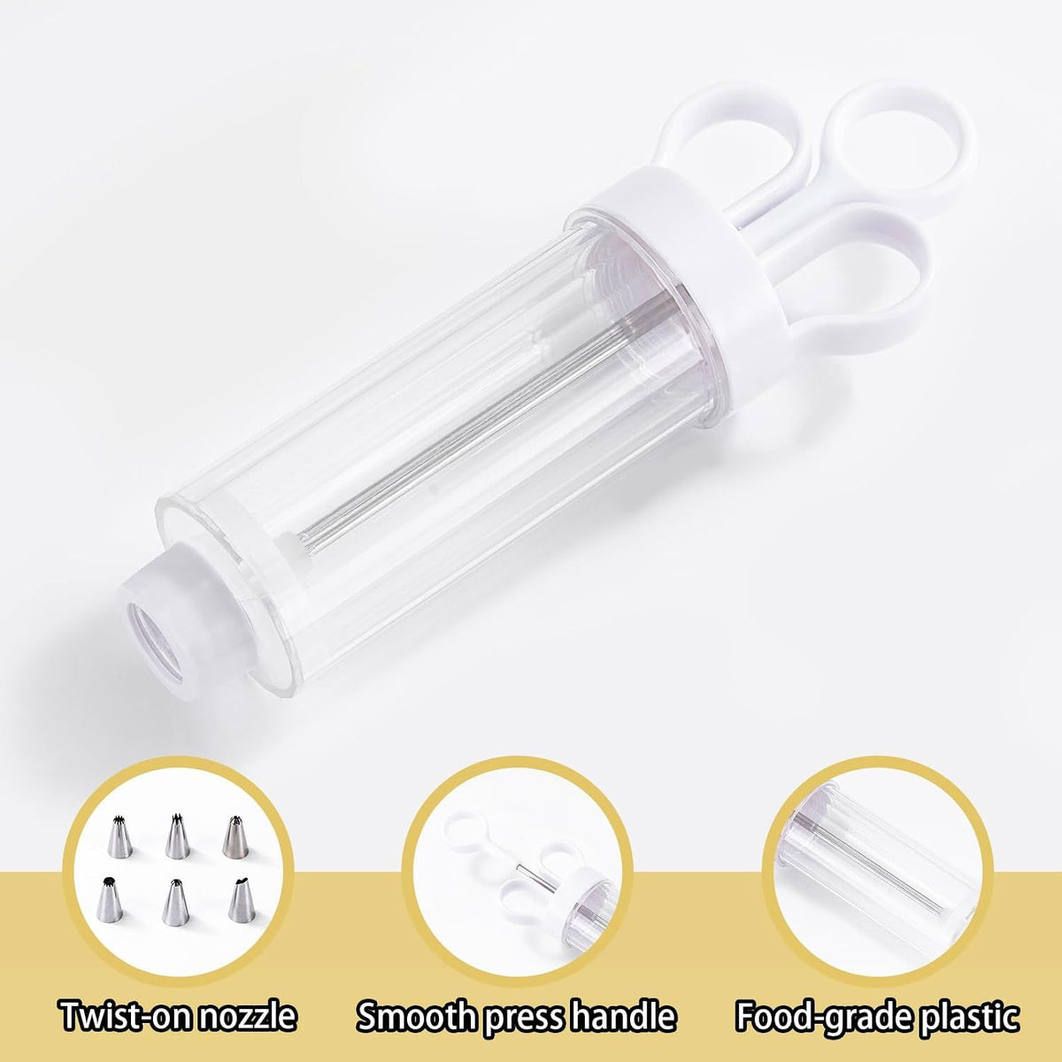 Filled Egg Syringe Injector with Dosing Syringe White