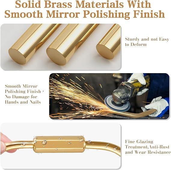 18 Piece Brass Keyring Set with U Rings and Screw Lock Gold