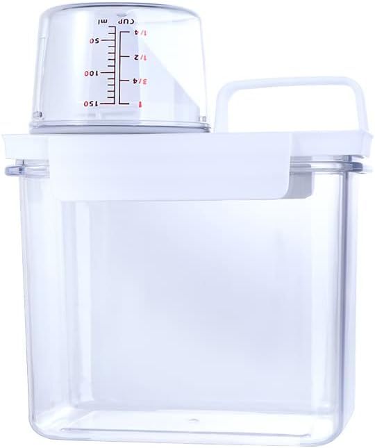 Washing Powder Storage Box with Lid and Measuring Cup, 2300 ml