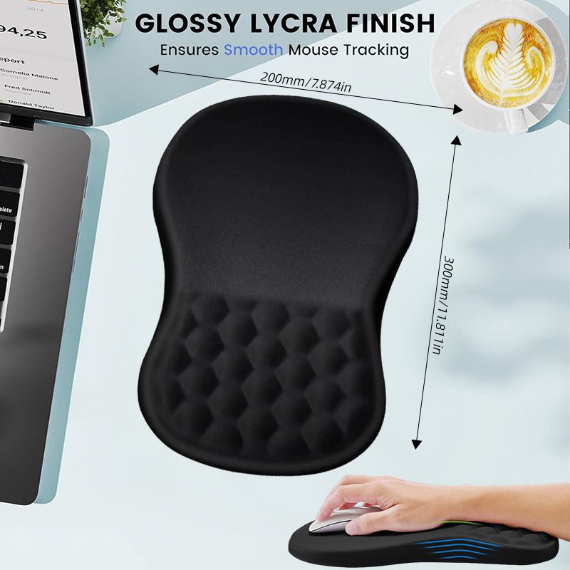 Ergonomic Memory Foam Mouse Pad with Wrist Rest Ocean Blue