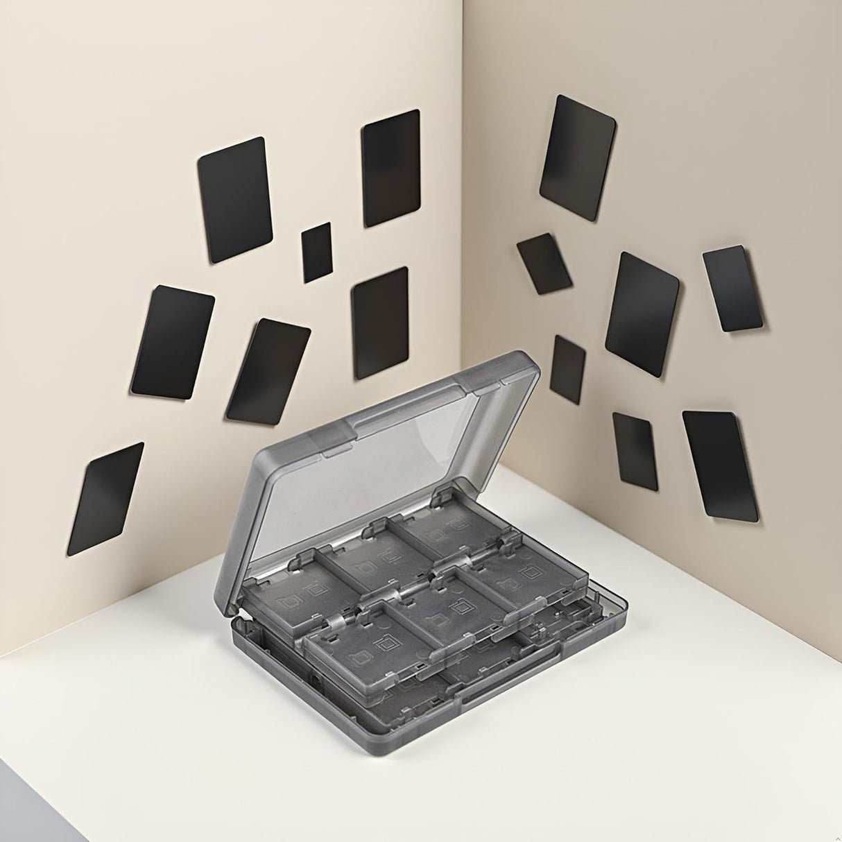 Black 26-in-1 Game Holder Case Fits up to 22 Games 2 SD Cards 2 Micro SD/TF Cards and 2 Stylus Pens for NEW 3DS / 3DS XL / 3DS LL