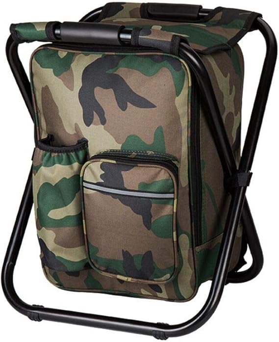 Camouflage Folding Camping Chair Portable Compact Adjustable Fishing Stool for Outdoor Use