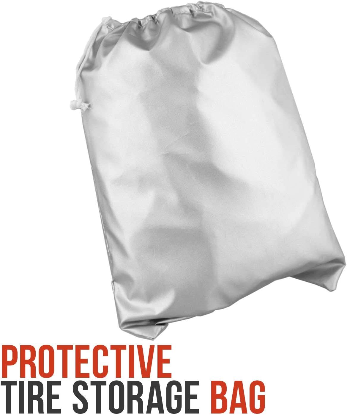 4-Piece Silver Waterproof Winter/Summer Car Tyre Covers - 73cm x 110cm