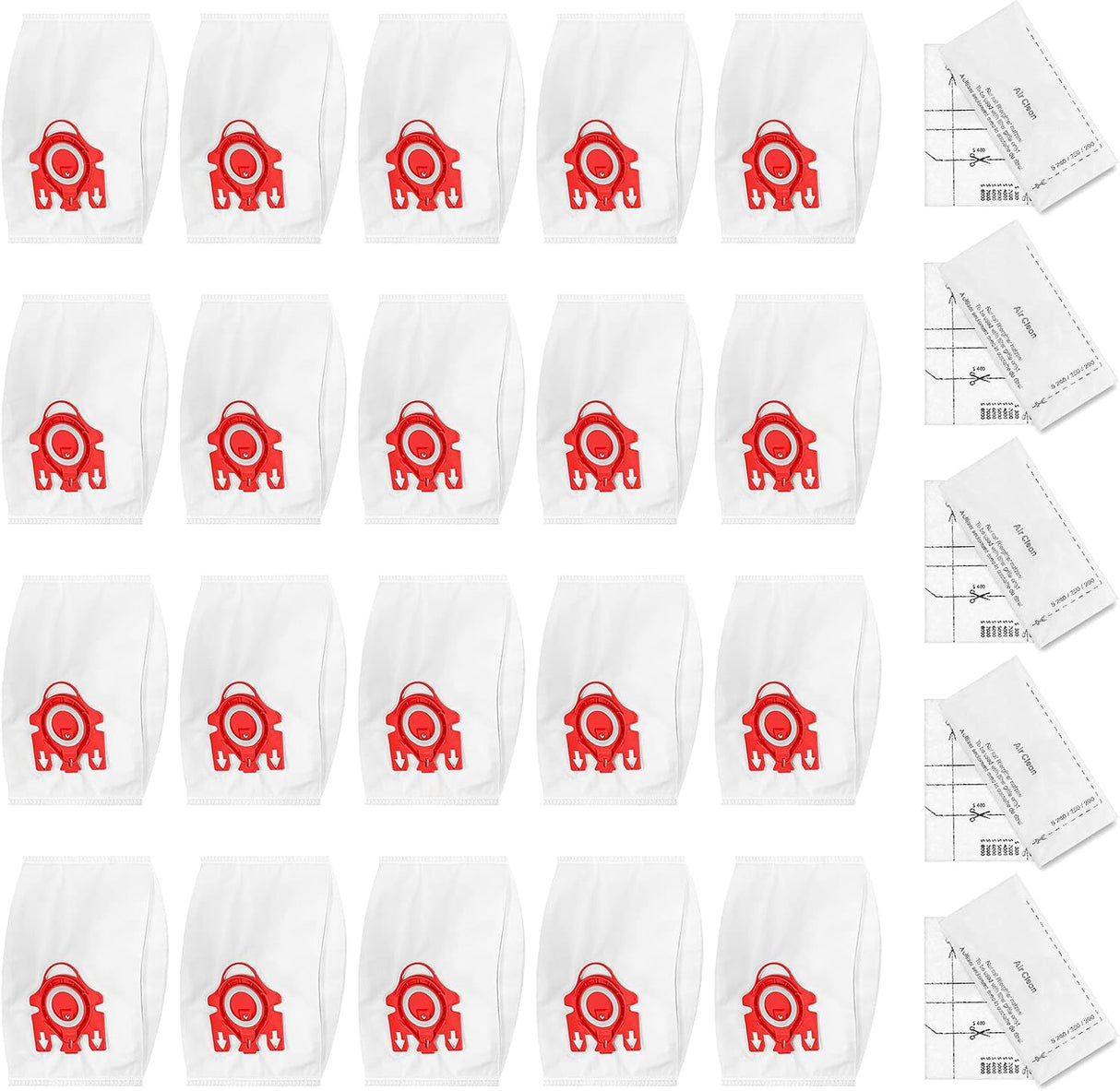20 Pack 3D Airclean GN Vacuum Cleaner Bags and 20 Pack FJM Vacuum Bags Compatible with Miele Canister Vacuum Cleaner