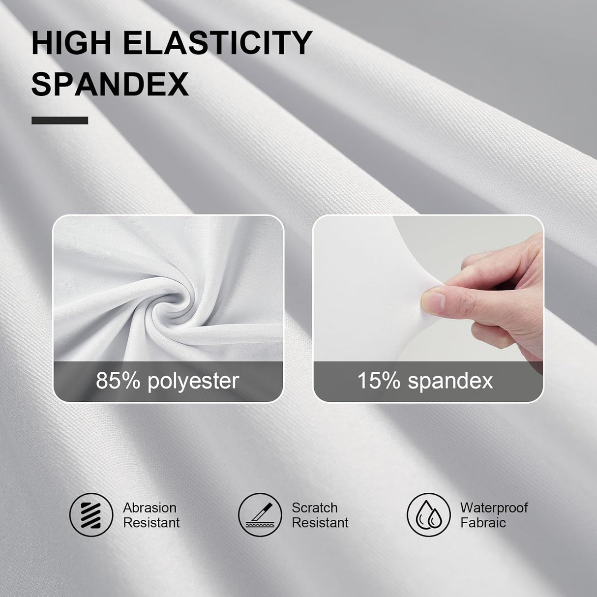 Spandex Folding Chair Covers 100 Pcs Universal Fitted Dining Chair Cover Stretchy Slipcovers for Wedding Party Banquet Flat-Front Chairs Covers (White)
