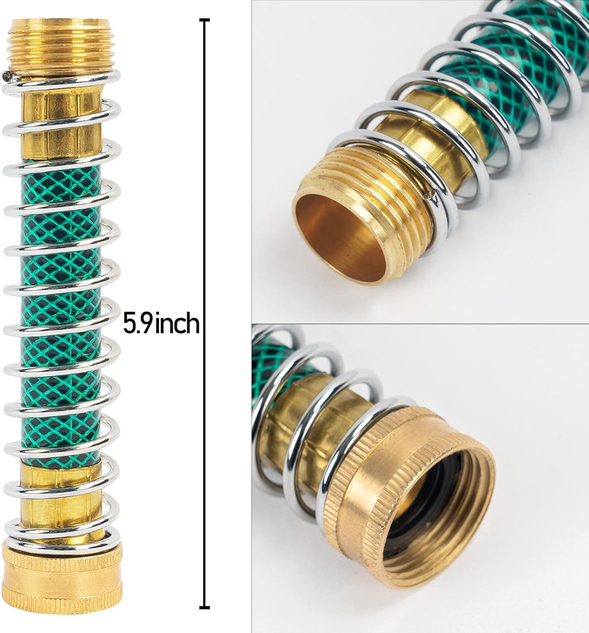 Brass Garden Hose Splitter (4 Way) + Garden Hose Protector