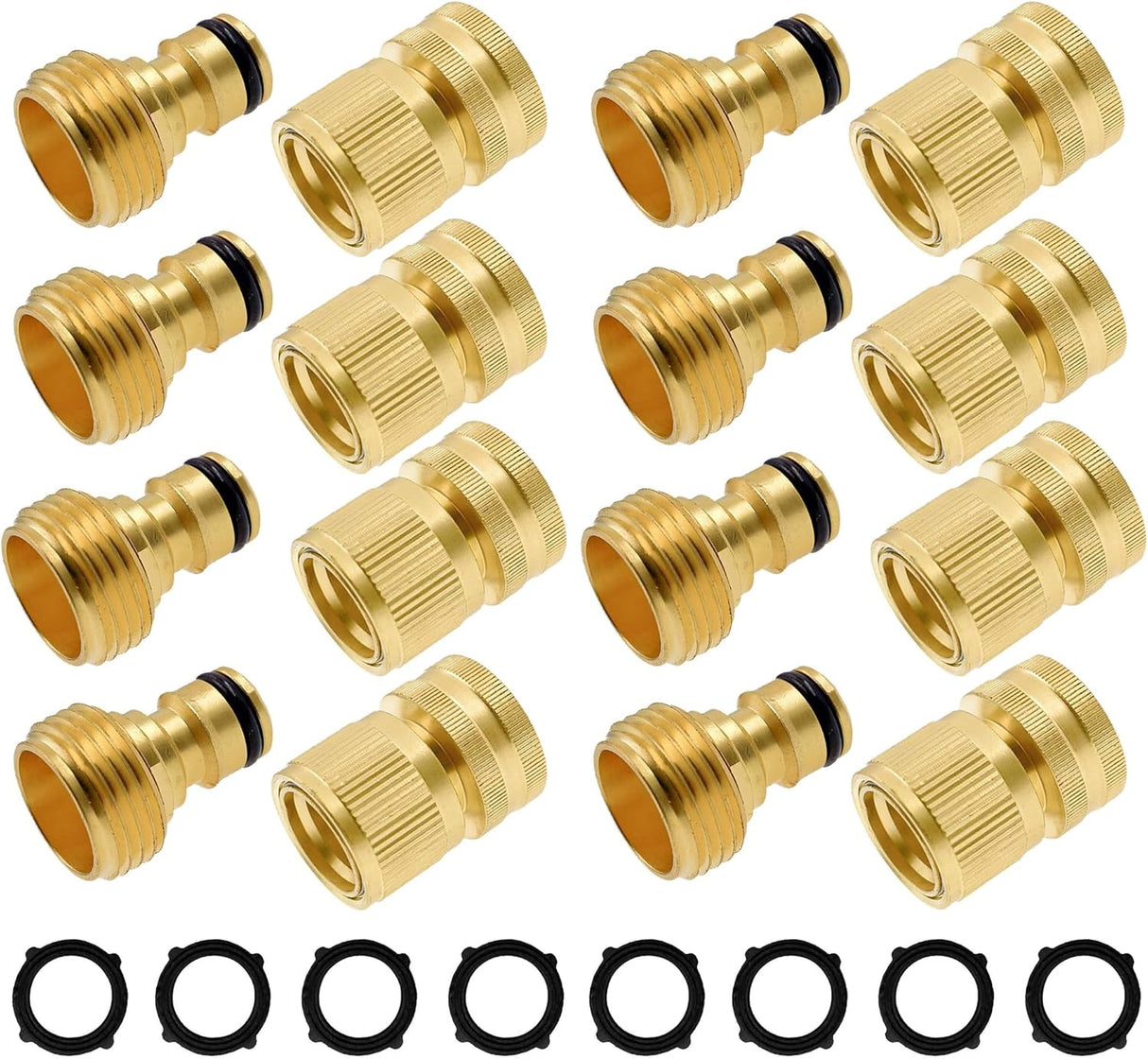 Brass Garden Hose Splitter (4 Way) + Garden Hose Quick Connector
