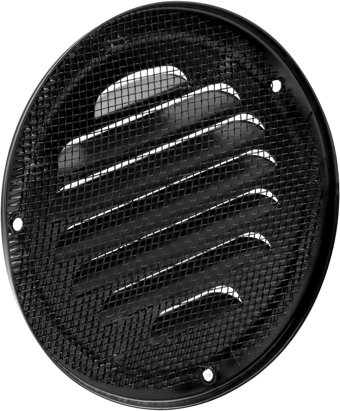 4" Black Soffit Vent Cover with Screen Mesh, 10 Pack Round Metal Air Vent Louver, 5-11/16" Diameter Grill Cover, Round HVAC Vents