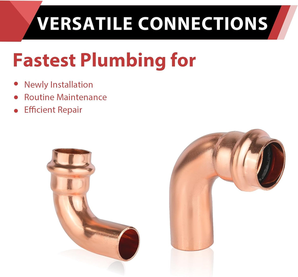 (Pack of 10) 3/4" x 3/4" Copper Press Fit 90 Degree Street Elbow Fittings For Copper Tube Connection (3/4-inch),(PRESS035)