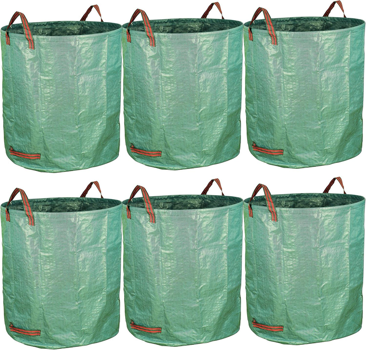 6-Pack 72 Gallon Yard Waste Bags, Reusable Heavy Duty Collapsible Garden Leaf Bags with Plastic Ring, Stand-Up Yard Waste Bin for Leaves, Lawn Debris & Grass Clippings