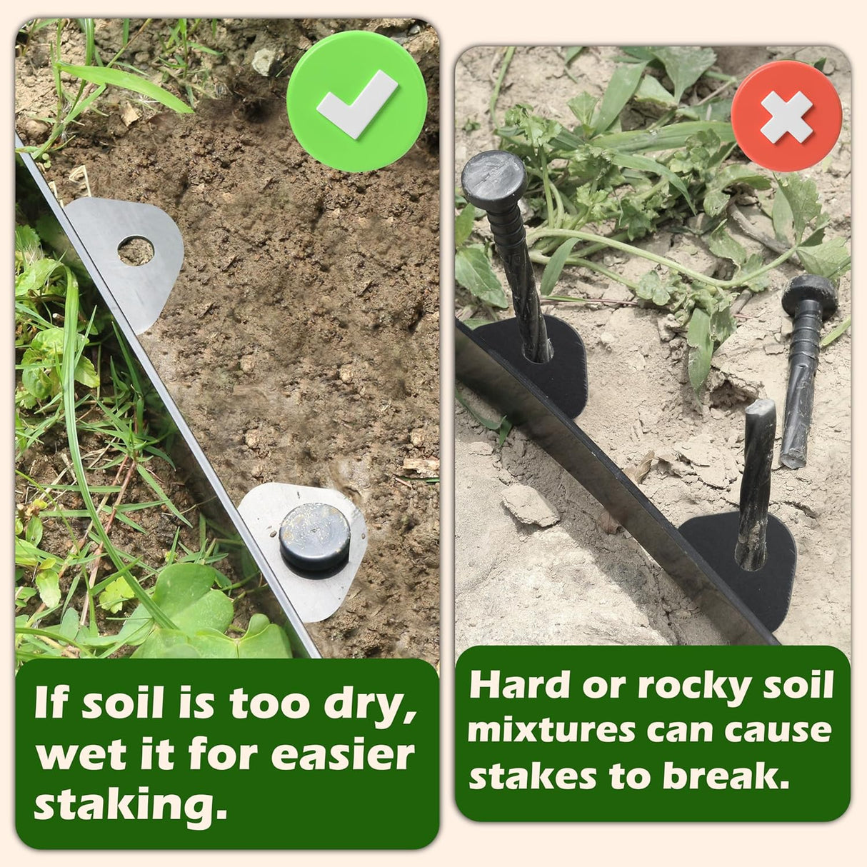 No Dig Landscape Edging Kit, 40-Foot Long, 3-Inch Tall Garden Edging Border and 100 pcs Landscape Edging Anchoring Spikes Bundle