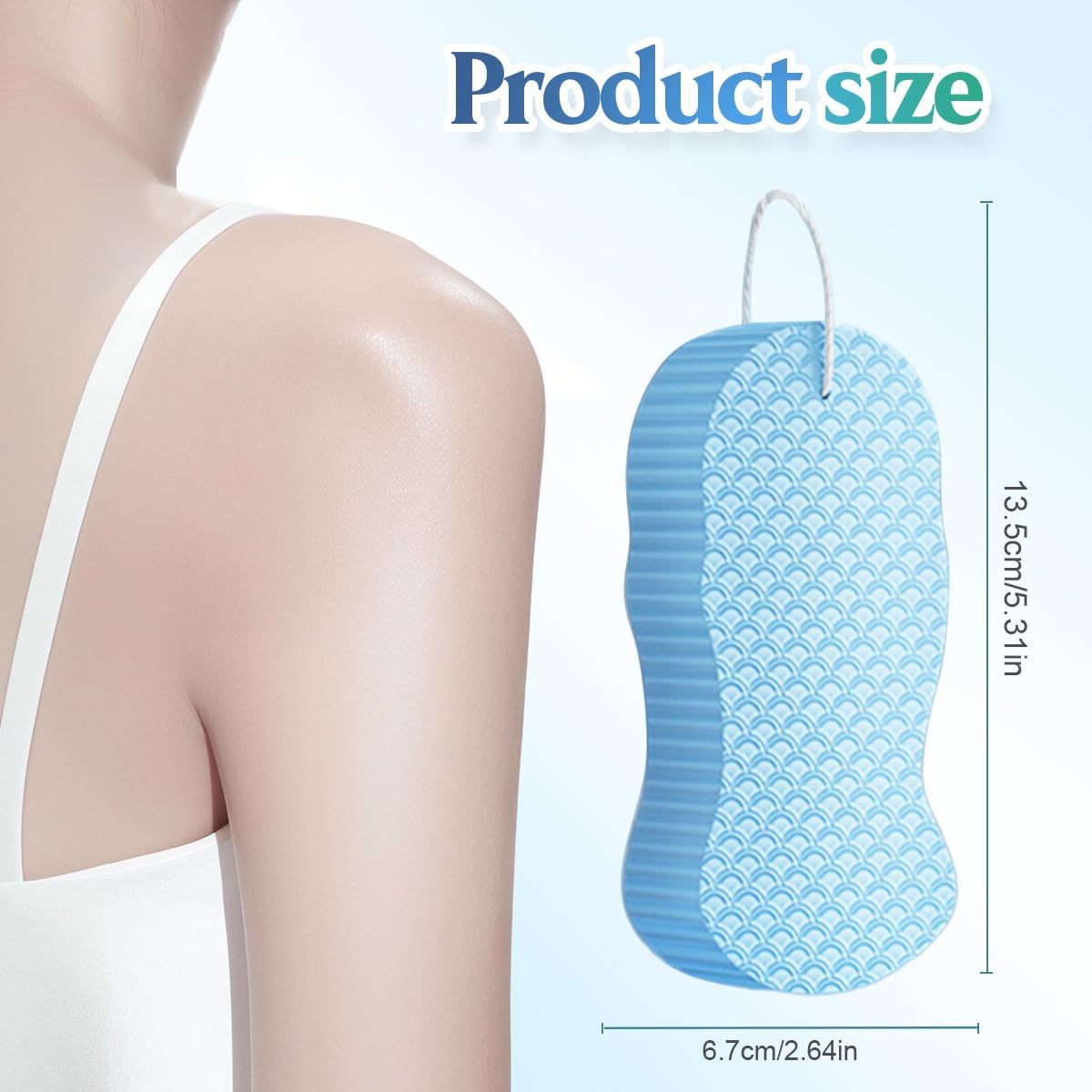 2026 New Magic Exfoliating Bath Sponge, Upgrade 3D Super Soft Exfoliating Bath Sponge Skin Friendly Reusable, Super Soft Exfoliating Bath Sponges (Blue)
