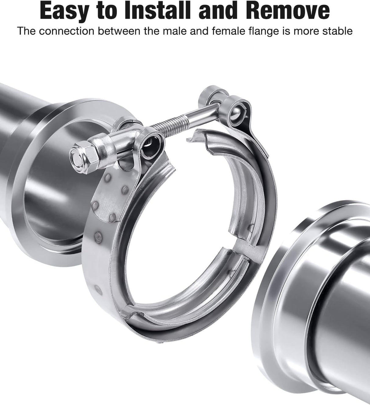 3.0 Inch V Band Clamp with Flange Male Female 304 Stainless Steel 4PCS