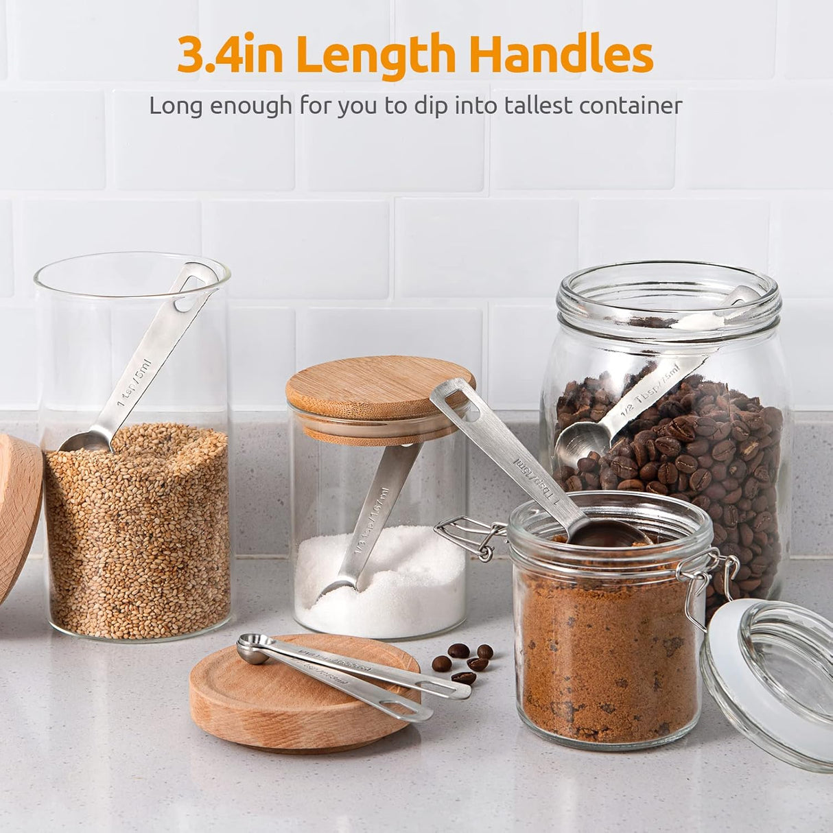 Measuring Spoons: 18/8 Stainless Steel Measuring Spoons Set of 9 Piece: 1/16 TSP, 1/8 TSP, 1/4 TSP, 1/3 TSP, 1/2 TSP, 3/4 TSP, 1 TSP, 1/2 tbsp & 1 tbsp Dry and Liquid Ingredients