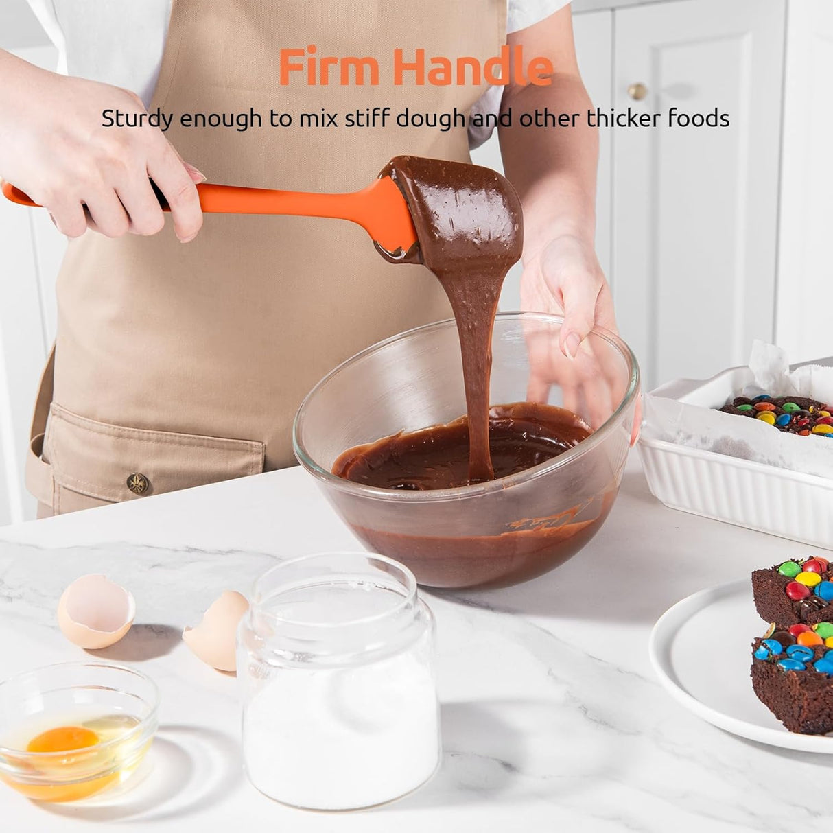 600ºF Heat Resistant Silicone Spatulas: Kitchen Cooking Mixing Utensils (4PCS, Orange) and 8"+10"+12" Kitchen Cooking Tweezer: 18/8 Stainless Steel Food-Grade Metal Food Tong (Pointed Tip)